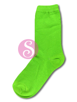 6 pairs Solid Green Socks Women's / Girls Socks Shoe Size 4-10