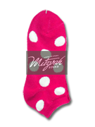 6 pairs Polka Dots Dark Pink White Women's / Girls Socks Shoe Size 4-10