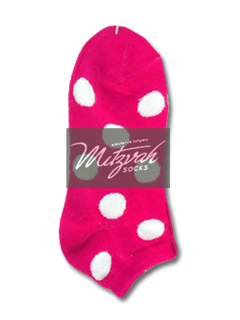 6 pairs Polka Dots Dark Pink White Women's / Girls Socks Shoe Size 4-10