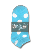 6 pairs Polka Dots Lt Blue White Women's / Girls Socks Shoe Size 4-10