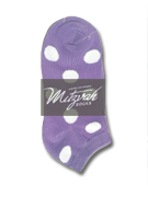 6 pairs Polka Dots Purple White Women's / Girls Socks Shoe Size 4-10