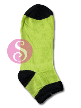6 pairs Ringer Black Green Women's / Girls Socks Shoe Size 4-10