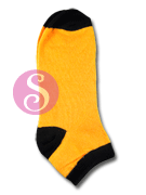 6 pairs Ringer Black Orange Women's / Girls Socks Shoe Size 4-10