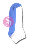 6 pairs Solid Bottom Blue White Women's / Girls Socks Shoe Size 4-10