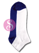 6 pairs Solid Bottom Dark Blue White Women's / Girls Socks Shoe Size 4-10