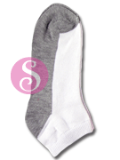 6 pairs Solid Bottom Gray White Women's / Girls Socks Shoe Size 4-10