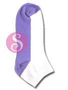 6 pairs Solid Bottom Purple White Women's / Girls Socks Shoe Size 4-10