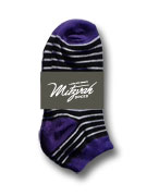 6 pairs Ringer Stripes Purple Socks  Women's / Girls Socks Shoe Size 4-10