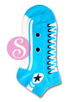 6 pairs Sneaker Socks lt Blue v2 Women's / Girls Socks Shoe Size 4-10